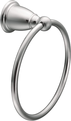 Moen YB2286CH Brantford Collection Traditional Single Post Bathroom Hand Towel Ring Chrome Shower Rough In Valve